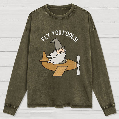 Fly Fools Washed Long Sleeve Tee
