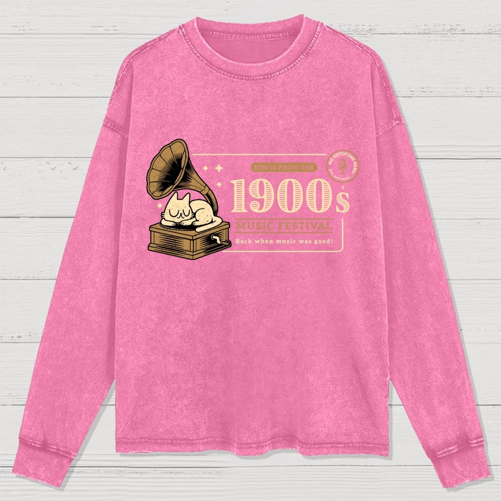 1900s Music Festival Washed Long Sleeve Tee 2509001398