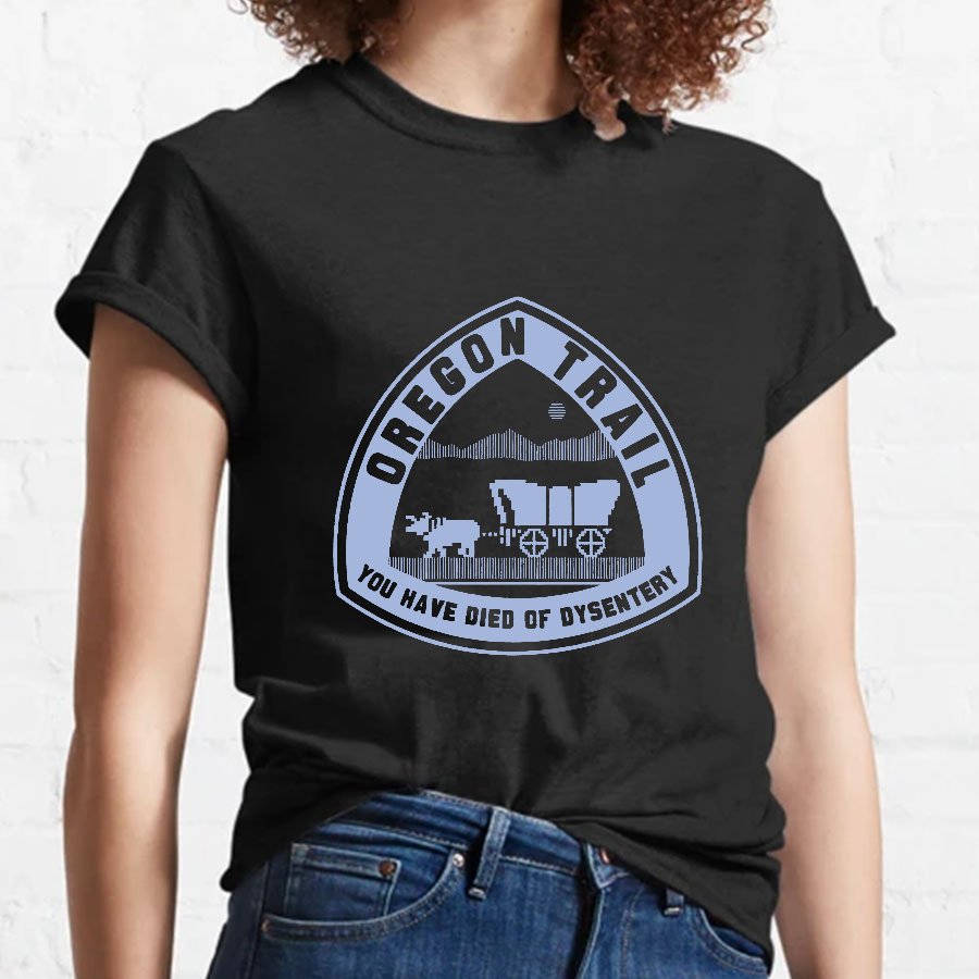 Oregon Trail T Shirt You Have Died of Dysentery Geeky T-Shirt