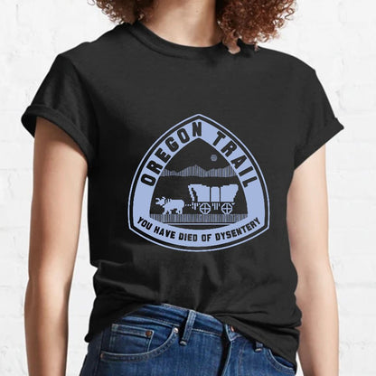 Oregon Trail T Shirt You Have Died of Dysentery Geeky T-Shirt