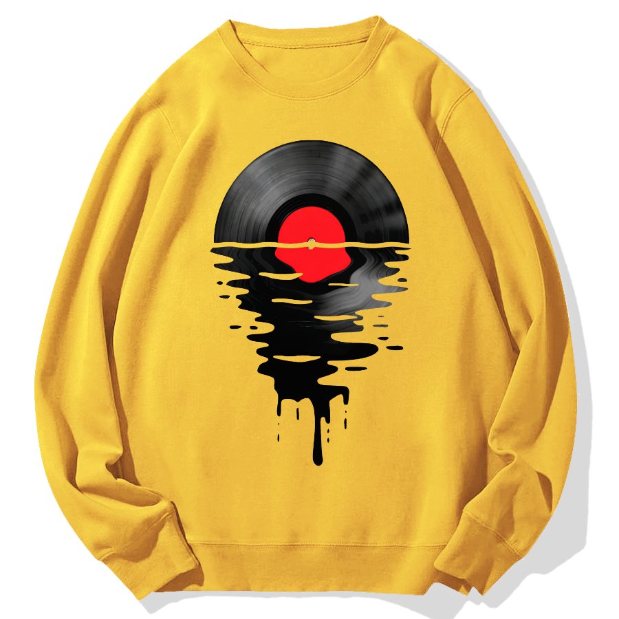 Vinyl LP Music Record Sunset Red Geek Cotton Sweatshirt