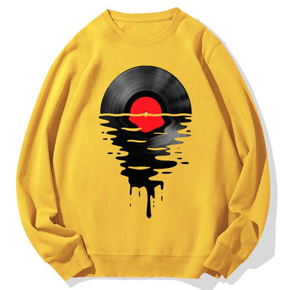Vinyl LP Music Record Sunset Red Geek Cotton Sweatshirt