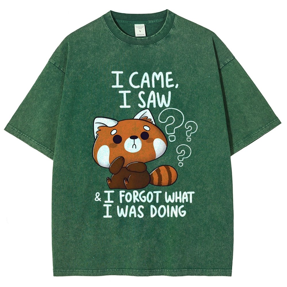 I Came I Saw I Forgot What I Was Doing Forgetful Red Panda Vintage Distressed T-shirt