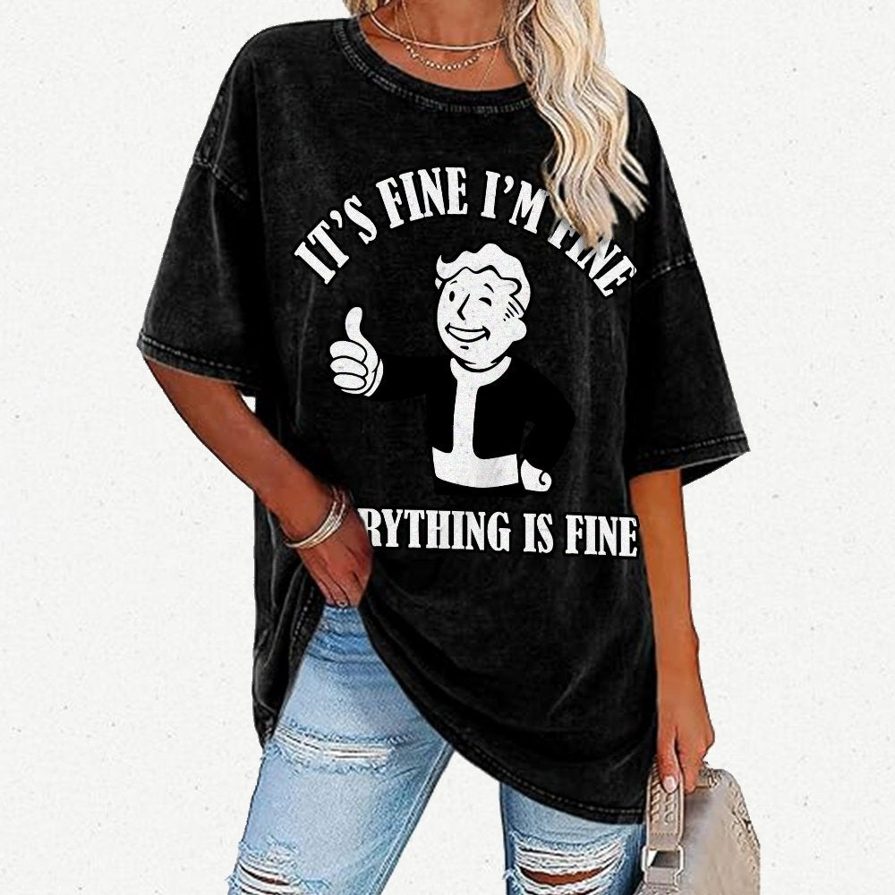 Its Fine Im Fine Everything Is Fine Vintage Distressed T-shirt