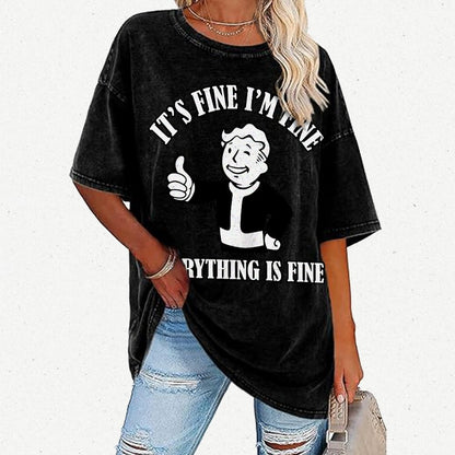 Its Fine Im Fine Everything Is Fine Vintage Distressed T-shirt