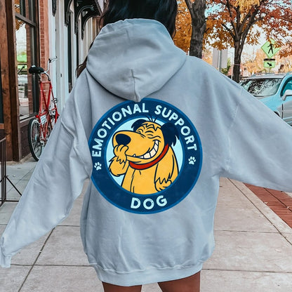 Dog Support Or Not? Printed Back Unisex Cotton Hoodie