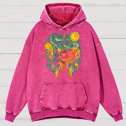 Cosmic Hunter Vintage Distressed Hoodie