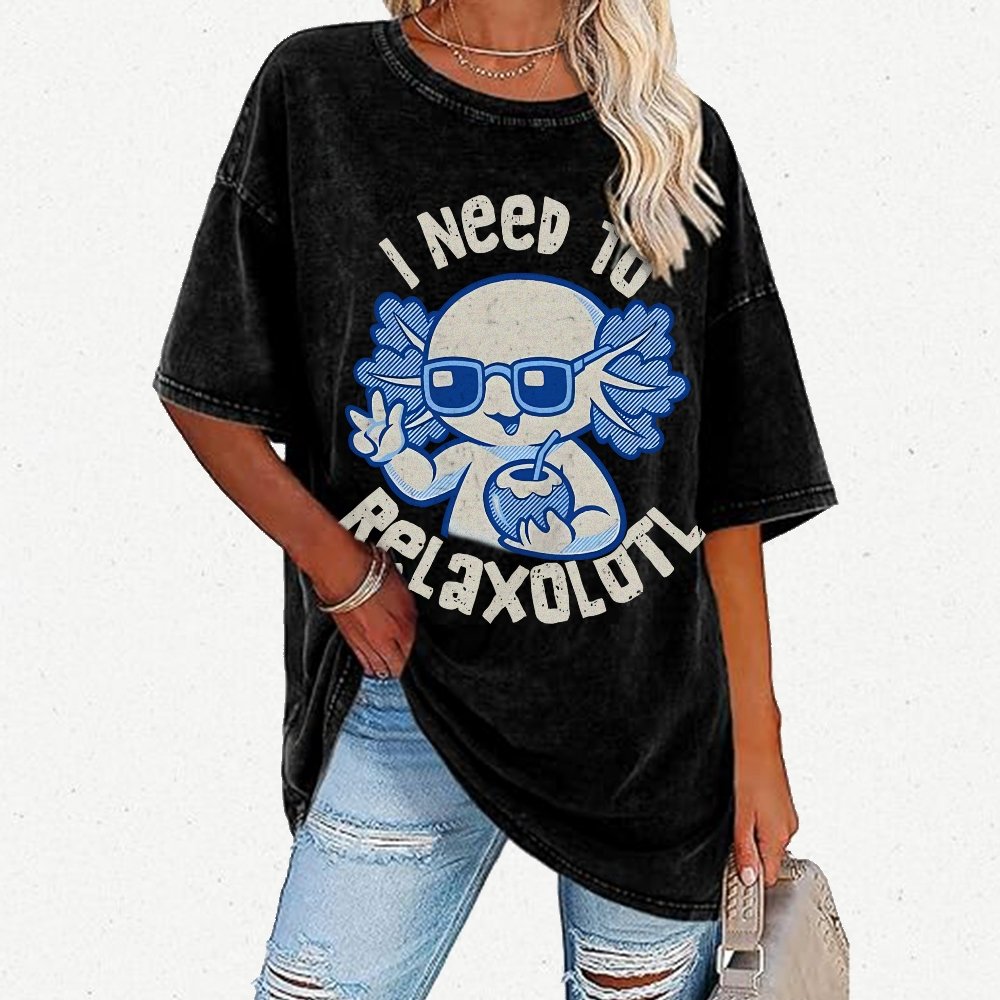 I Need To Relaxolotl Vintage Distressed T-shirt
