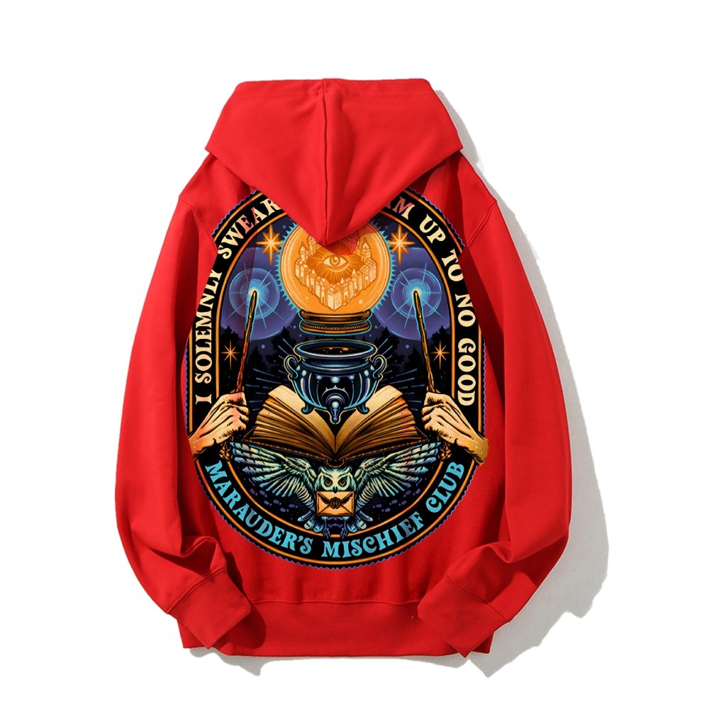 Mischief Club Printed Back Cotton Hoodie