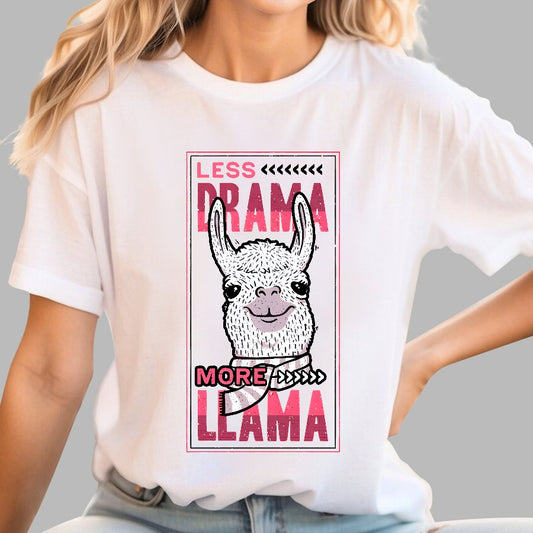Less Drama More Llama Geek T-Shirt