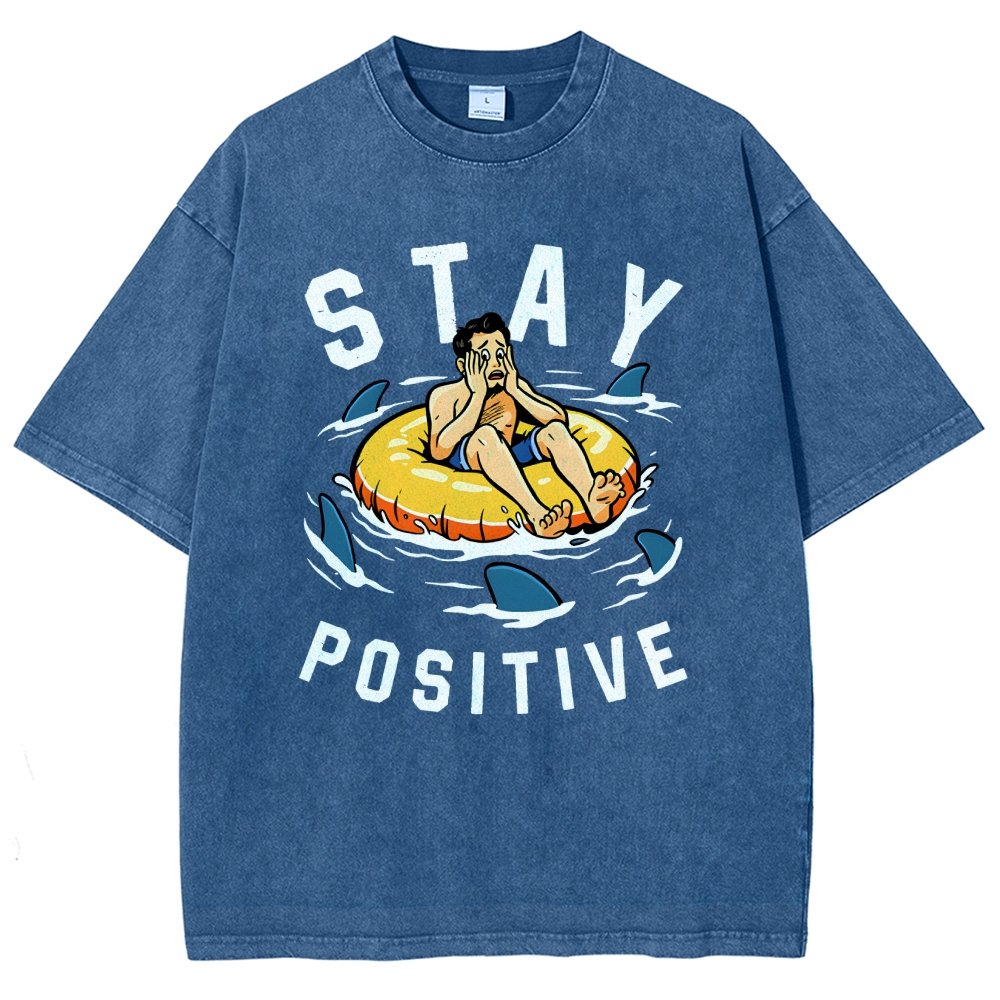 Try to Stay Positive! Vintage Distressed T-shirt