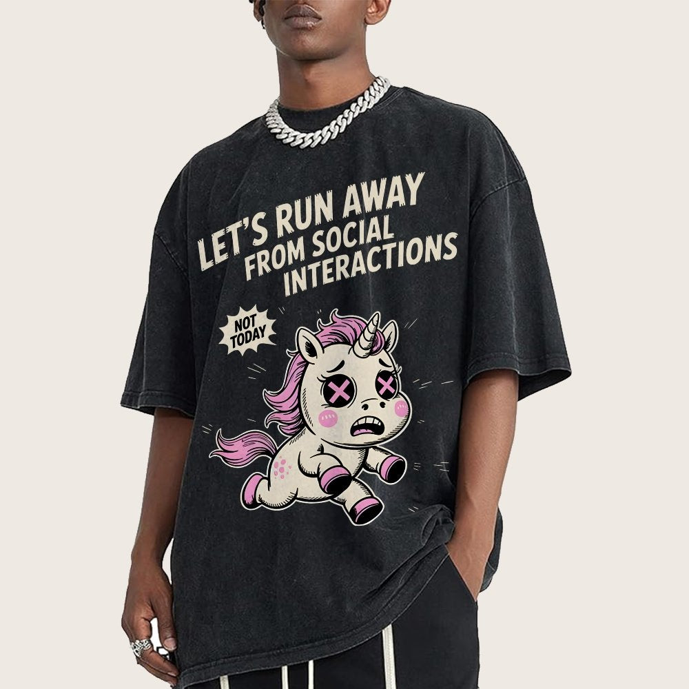 Let's Run Away Vintage Distressed T-shirt