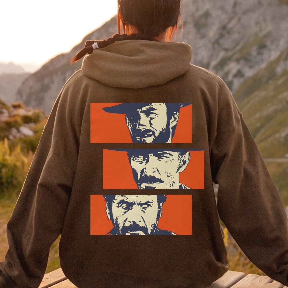 Buono Brutto Cattivo Printed Back Unisex Cotton Hoodie