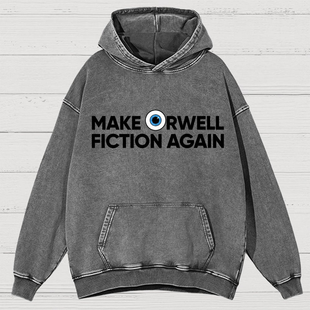 Make Orwell Fiction Again Vintage Distressed Hoodie