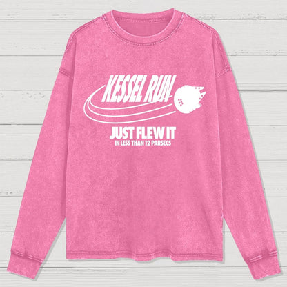 Galactic Run Just Flew It Washed Long Sleeve Tee