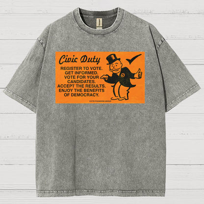Civic Duty Card. Sarcasm Vintage Distressed T-shirt