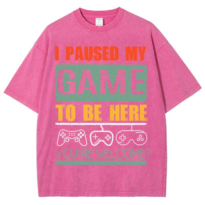 I Paused My Game To Be Here Vintage Distressed T-shirt