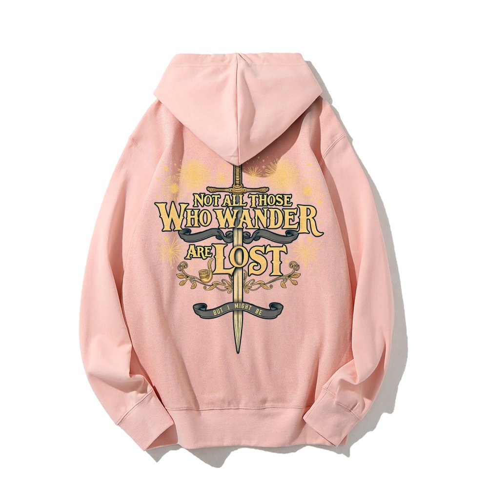 I Might Be Lost Printed Back Unisex Cotton Hoodie