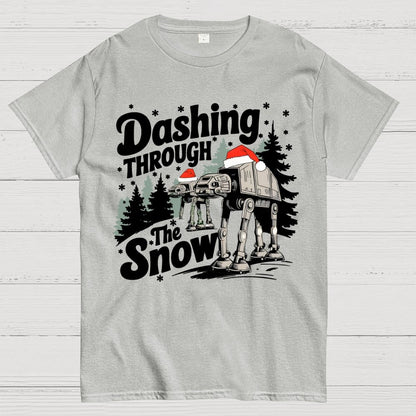 Mystery Robot Dog Crosses the Snow Christmas Geek T-Shirt