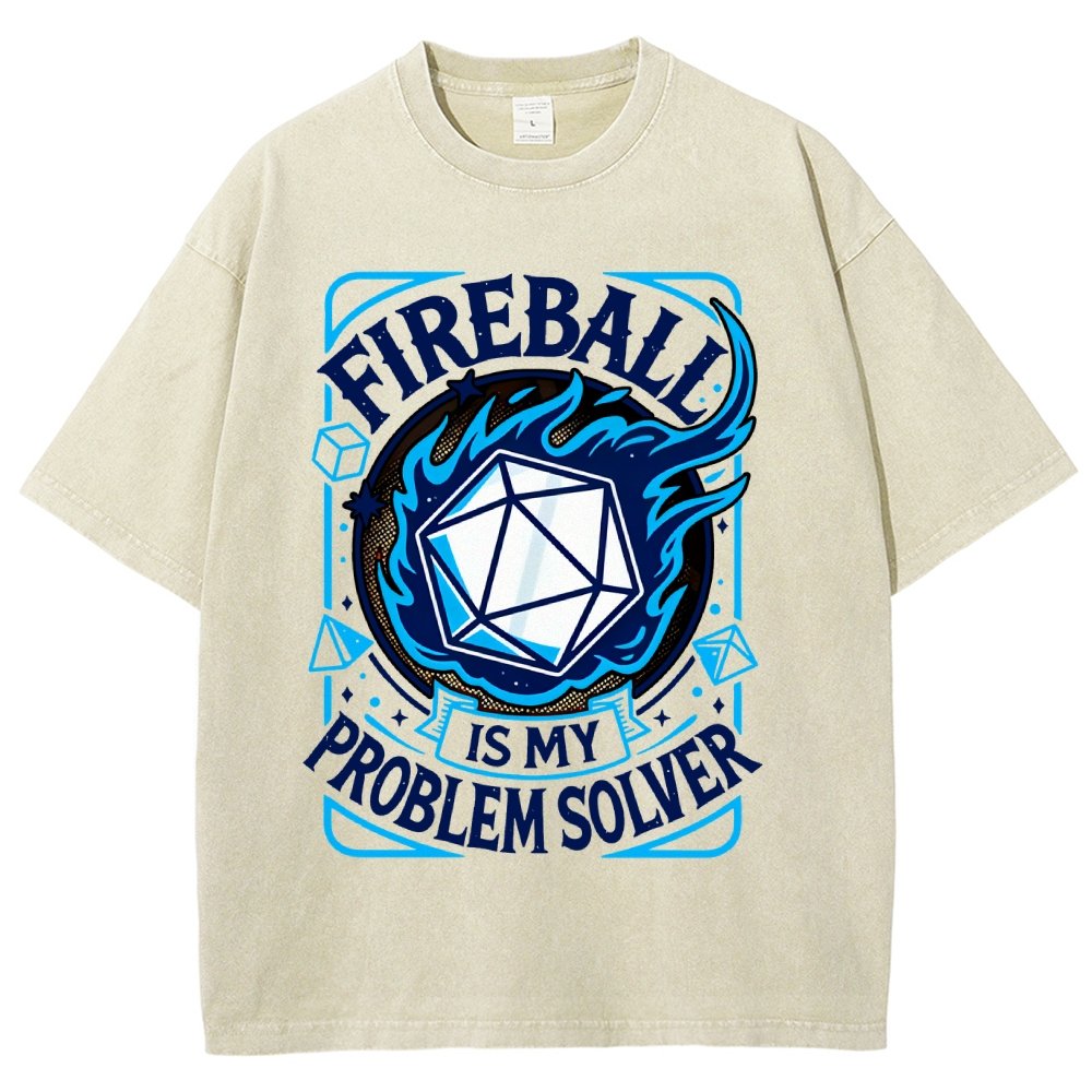 Fireball Is My Problem Solver Vintage Distressed T-shirt