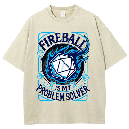Fireball Is My Problem Solver Vintage Distressed T-shirt