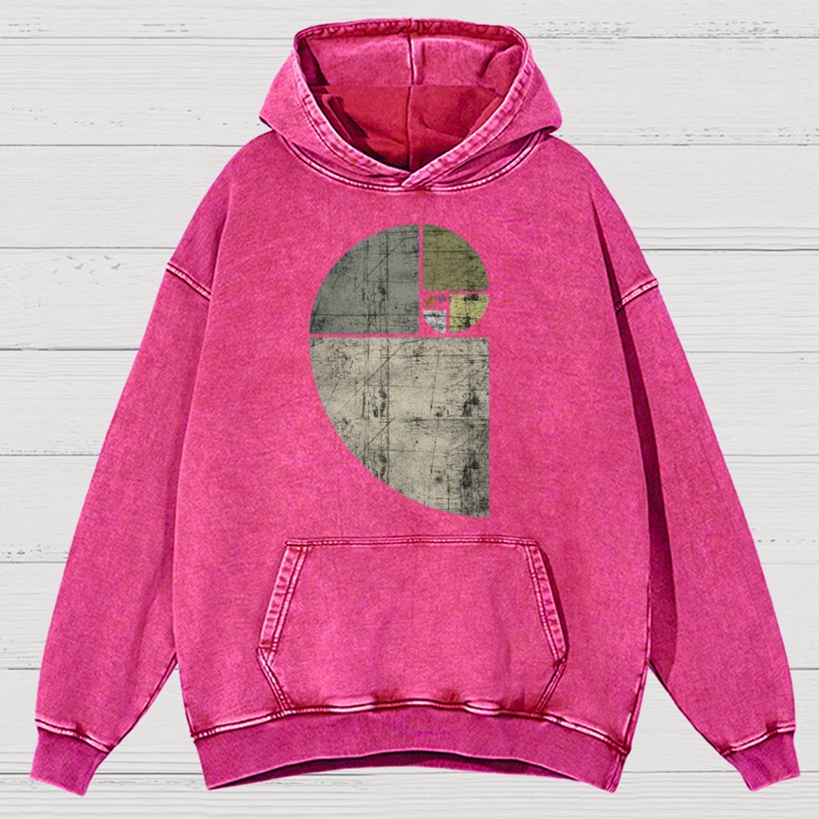 Distressed Fibonacci Spiral Geek Graphic Vintage Distressed Hoodie
