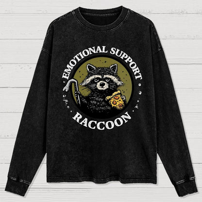 Emotional Support Raccoon Washed Long Sleeve Tee
