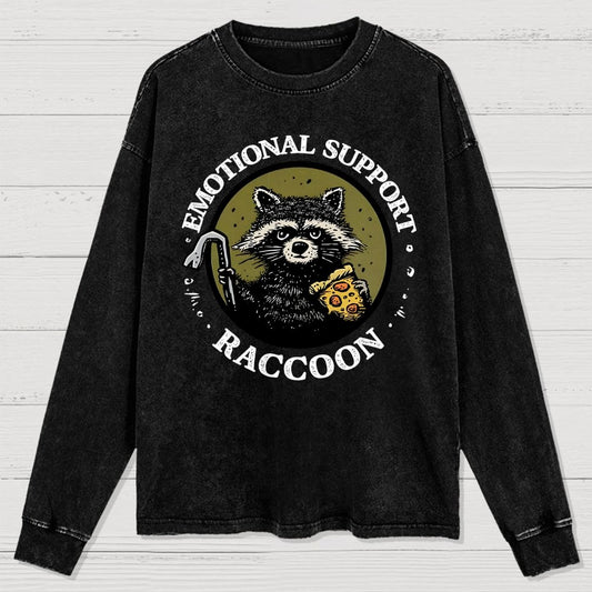 Emotional Support Raccoon Washed Long Sleeve Tee