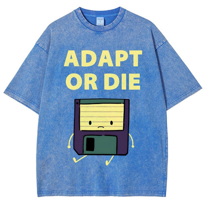 Adapt or Die Floppy Disk Vintage Distressed T-shirt