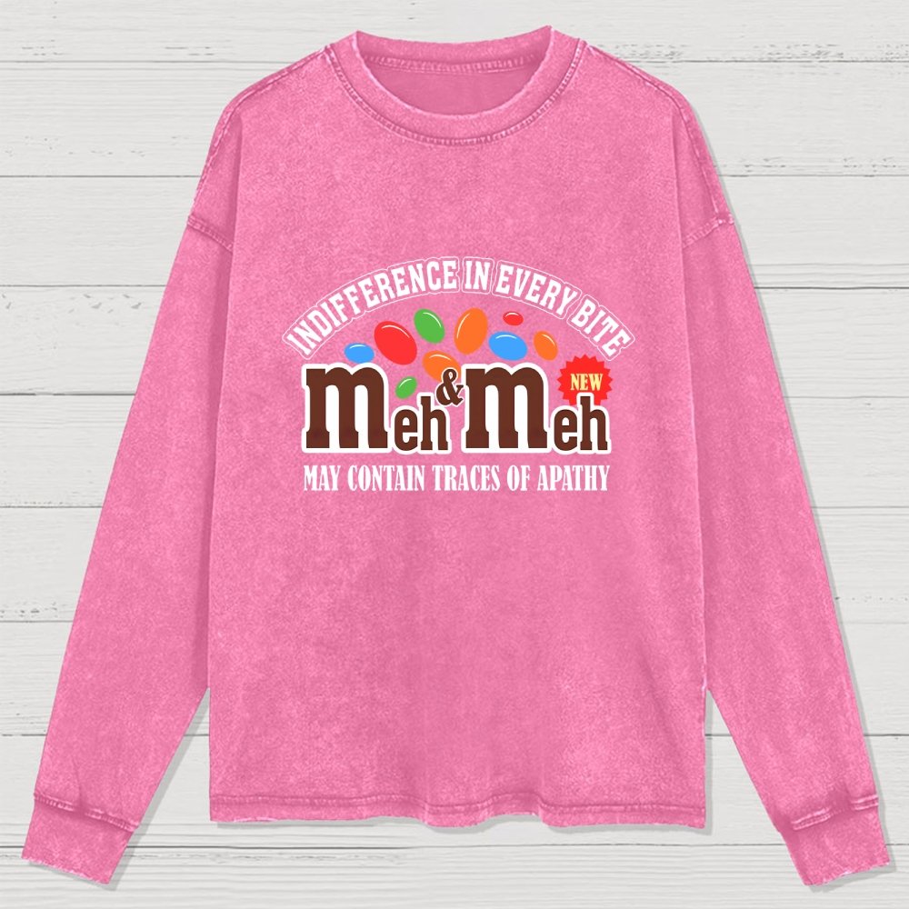 Meh & Meh Washed Long Sleeve Tee