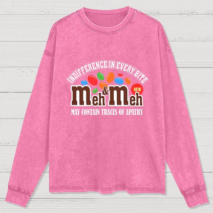 Meh & Meh Washed Long Sleeve Tee
