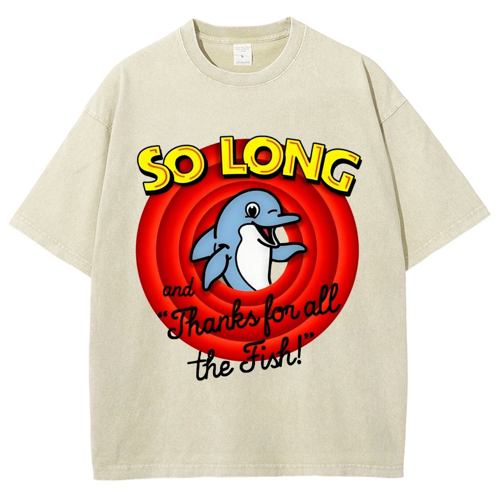 So Long And Thanks For All The Fish Vintage Distressed T-shirt