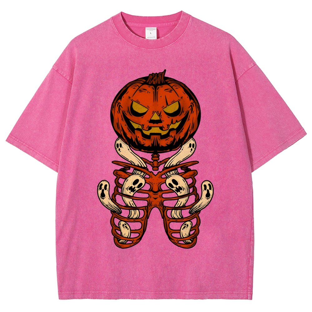 Halloween Pumpkin Vintage Distressed T-shirt
