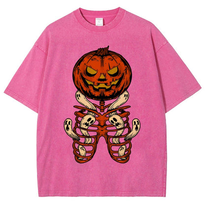 Halloween Pumpkin Vintage Distressed T-shirt