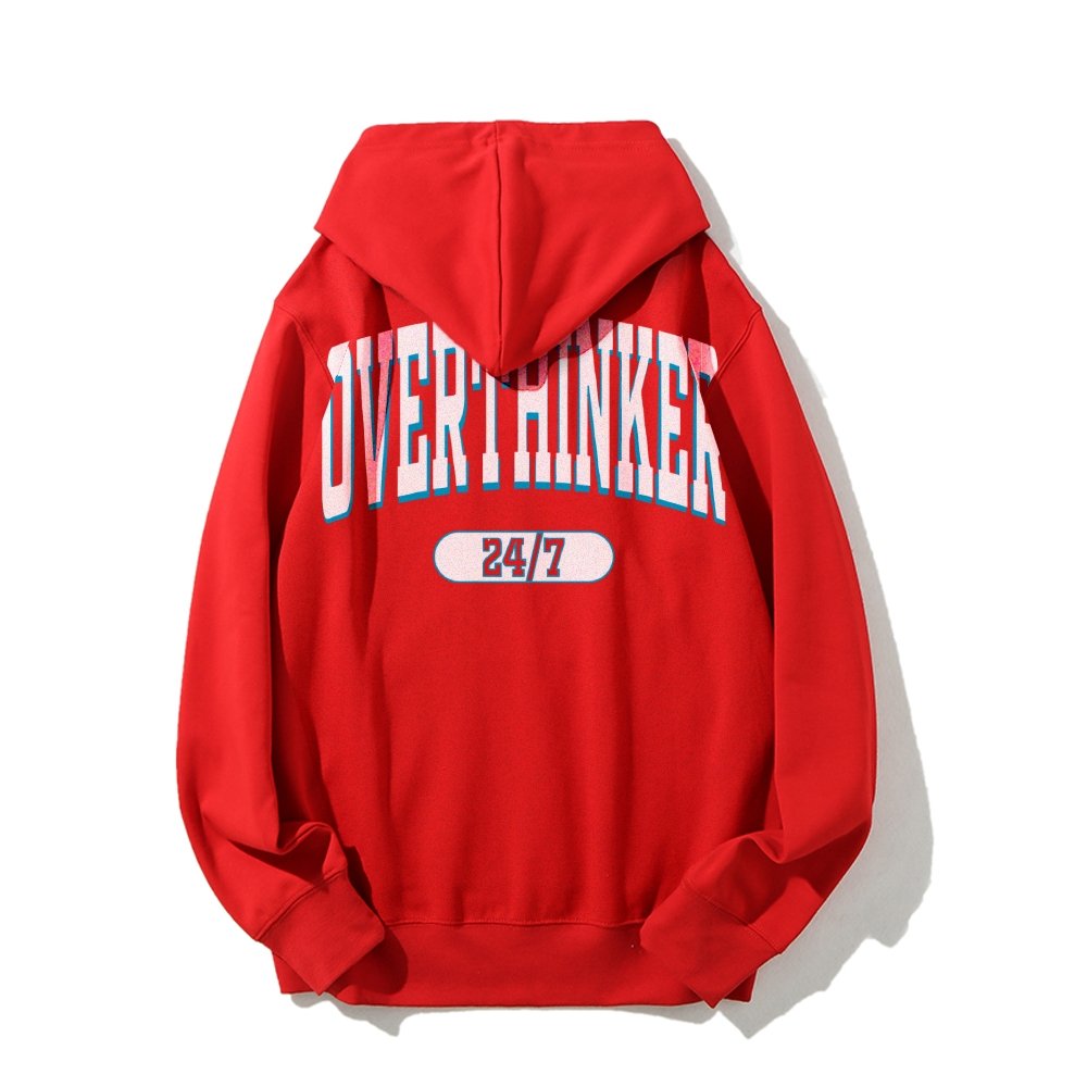 Overthinker All the time Printed Back Cotton Hoodie