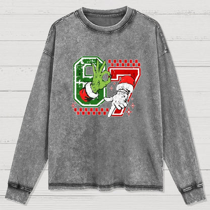 Six Seven 6 7 Christmas Washed Long Sleeve Tee