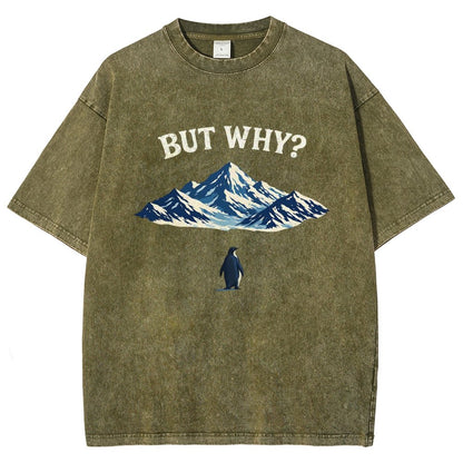 But Why Penguin Vintage Distressed T-shirt