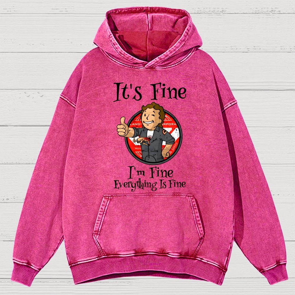 I'M Fine Everything Is Fine Vintage Distressed Hoodie