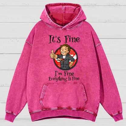 I'M Fine Everything Is Fine Vintage Distressed Hoodie