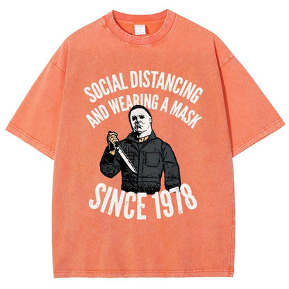 Maintain Social Distance Vintage Distressed T-shirt