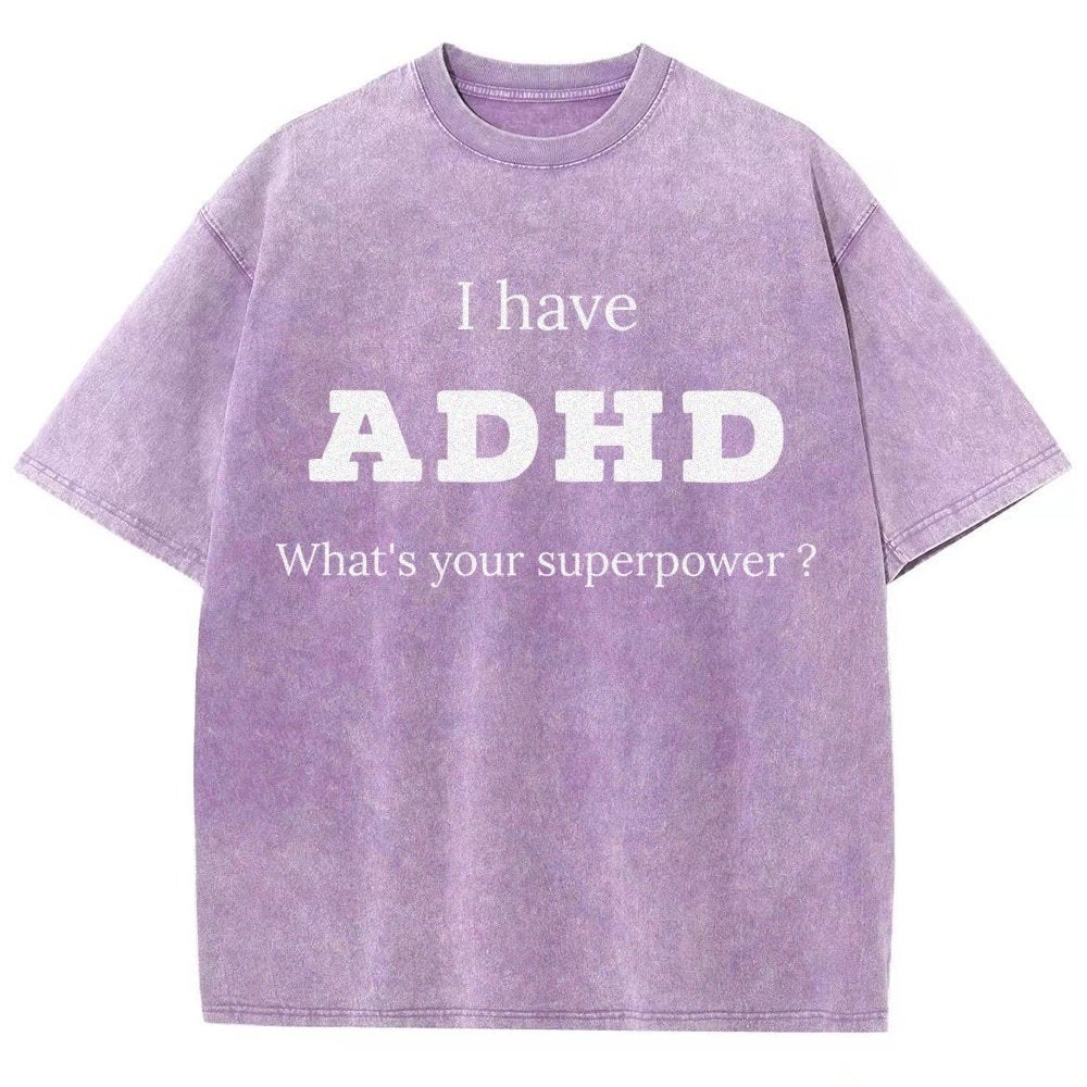 Adhd Is My Superpower Vintage Distressed T-shirt