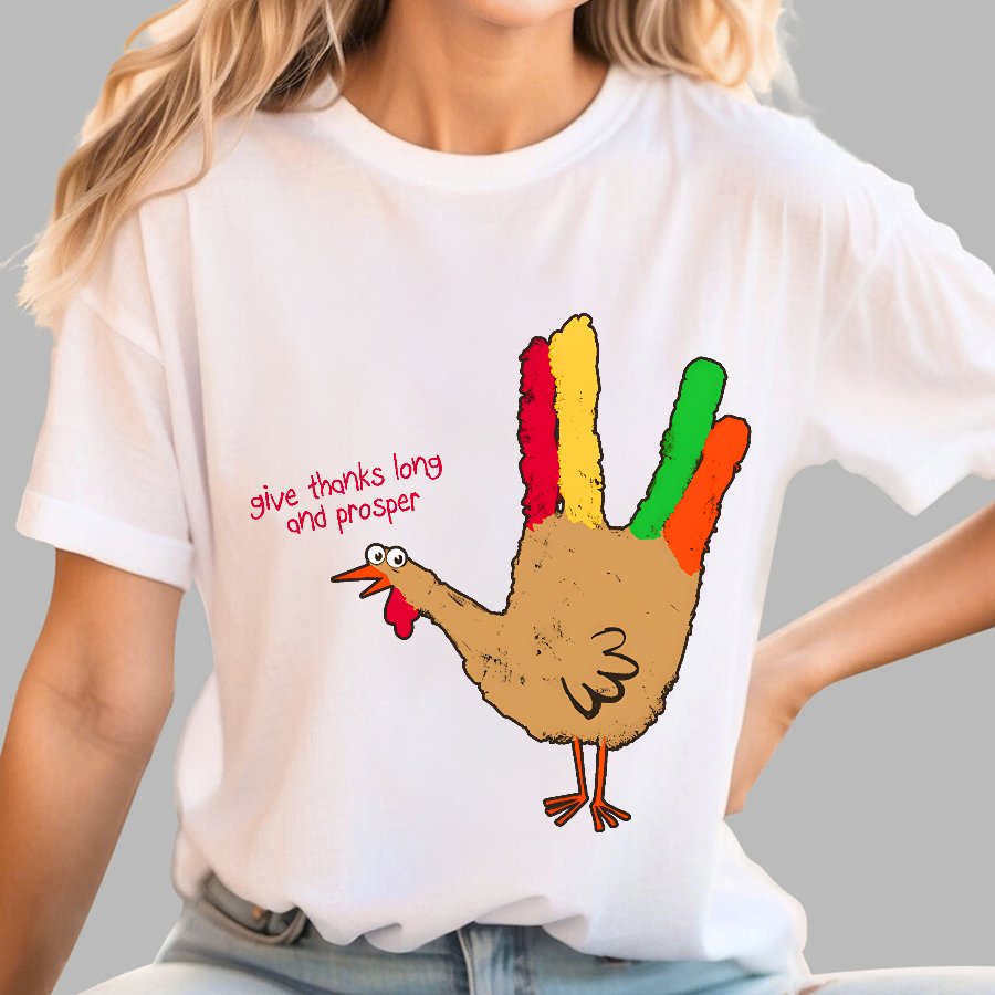 Give Thanks Live Well and Thrive Geek T-Shirt
