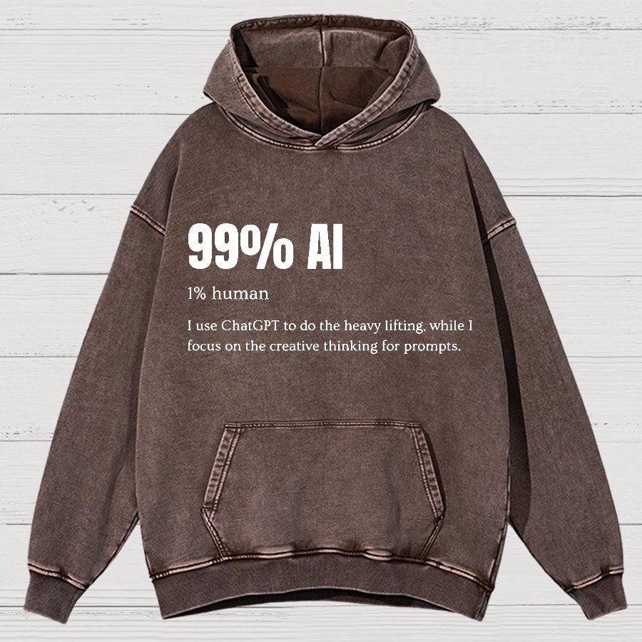99% Artificial Intelligence Vintage Distressed Hoodie