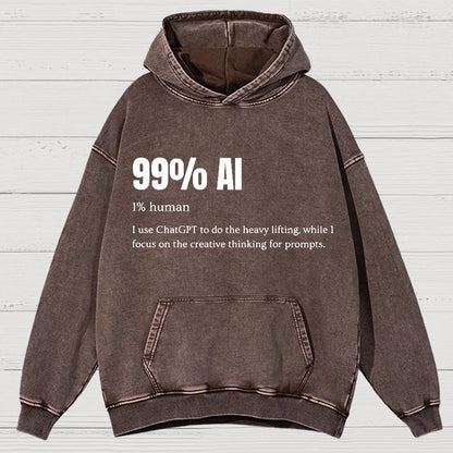 99% Artificial Intelligence Vintage Distressed Hoodie