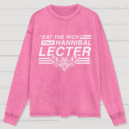 Eat The Rich Washed Long Sleeve Tee