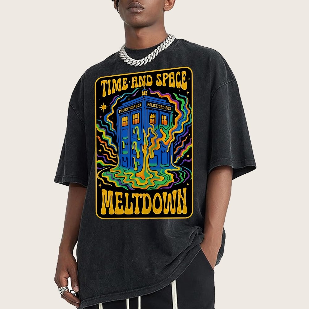 Time And Space Meltdown Vintage Distressed T-shirt