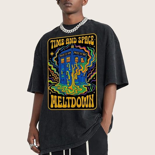 Time And Space Meltdown Vintage Distressed T-shirt