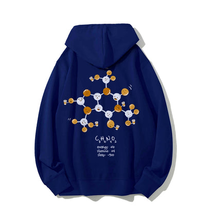 Caffeine Power Up Printed Back Unisex Cotton Hoodie