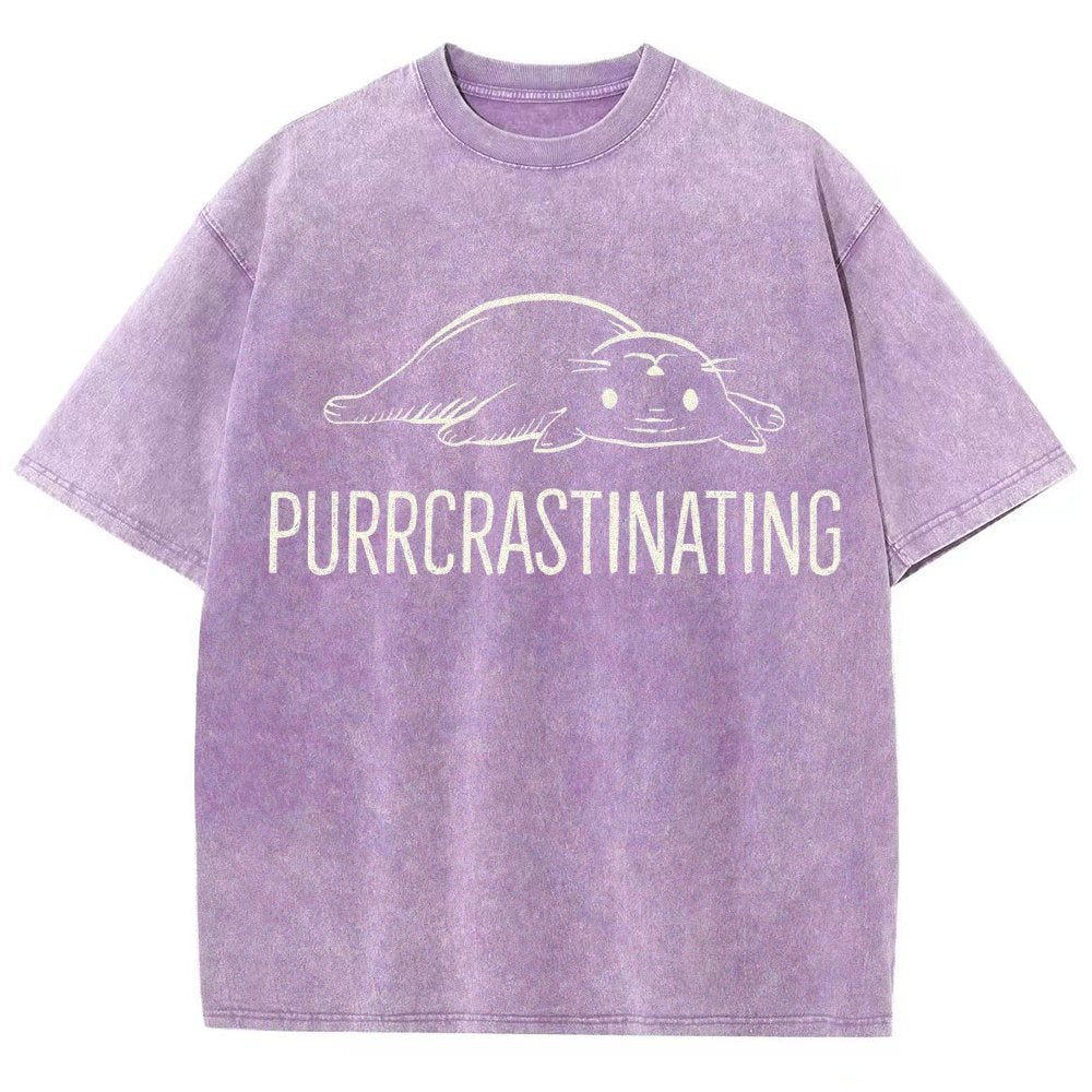 Purrcrastinating Vintage Distressed T-shirt