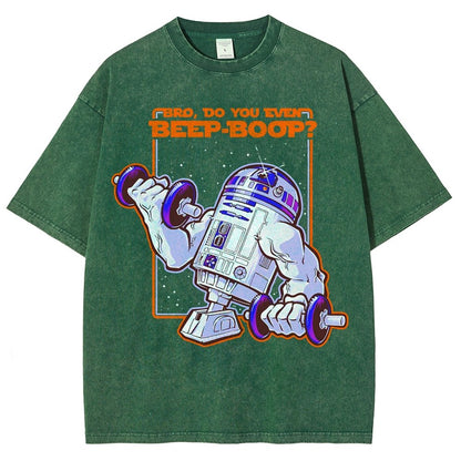 Bro Do You Even Beep-Boop Vintage Distressed T-shirt